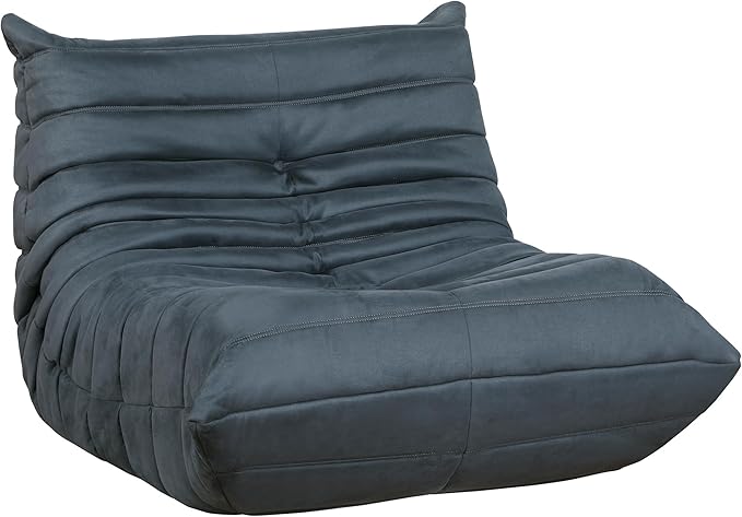 Lexicon Single Sofa Chair Floor Sofa Couch 33.5 Microfiber Floor Sofa Chair for Living Room Accent Chair High Resilient Foam-Filled Accent Single Chair for Bedroom/Office/Waiting Room Charcoal
