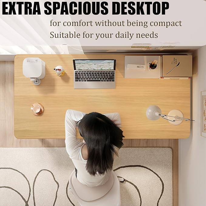 Small Office Computer Desk Writing Desk Waterproof and Scratch-ResistantSturdy Study Writing Desk with Wooden Tabletop and Metal Frame for Bedroom
