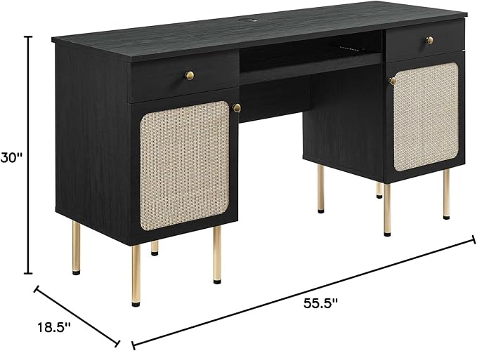 Modway EEI-6199-BLK Chaucer Office Desk Black