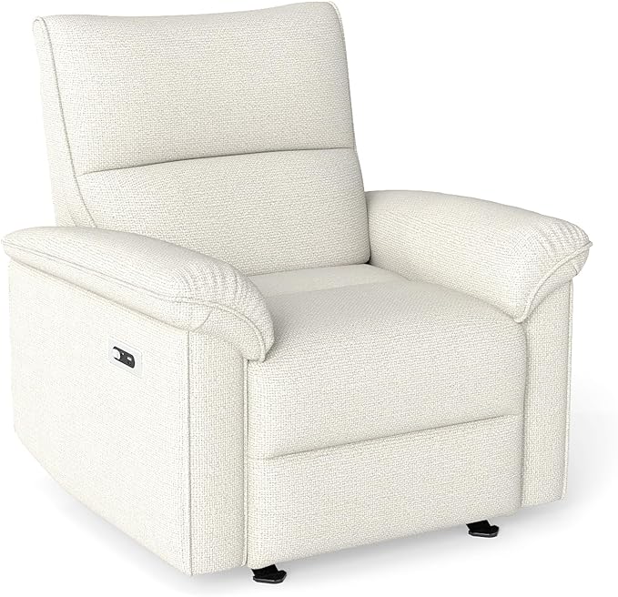 cinkehome Wall Hugger Power Recliners for Small Spaces Electric RV Recliners with USB Modern Recliner Chair for Living Room Apartment Off-White