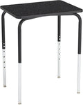 Learniture Adjustable Height Collaborative Student Desk Without Book Box Graphite Nebula Top (Set of 2)