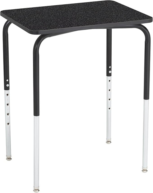 Learniture Adjustable Height Collaborative Student Desk Without Book Box Graphite Nebula Top (Set of 2)