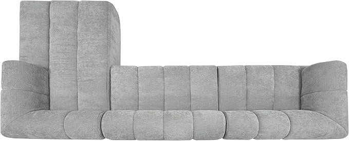 122 Modern L-Shaped Sectional Sofa with High-Density Fully Compressed Sponge and Chaise Lounge2-Piece SetFully Assembled Right Hand Facing Perfect for Living RoomLounge (Gray_94)