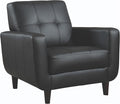 Coaster Home Furnishings - Aaron - Upholstered Track Arm Tufted Accent Chair with Black Upholstery Foam Cushion and Tapered Cappuccino Legs - Living Room - Black - 900204