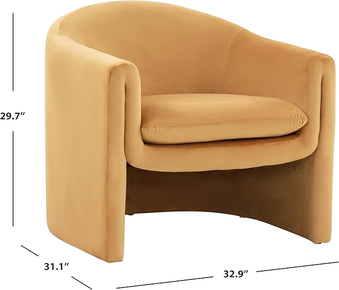 SAFAVIEH Couture Collection Laylette Pumpkin Velvet Accent Chair (Fully Assembled)