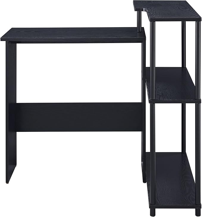 Black Office Desk with Bookshelf