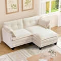 Modular Sectional Sofa 76.5 L-Shaped Chenille Comfy Sectional Couches for Living Room 2-Seater Cloud Couches with 1 Movable Ottomans Flexible Combination Modern Deep Seat Sofa (Beige)