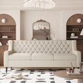 GDFStudio 78.75 3-Seater Sofa Button Tufted Backrest Big Comfy Couch with Plush Cushions Mid Century Modern Couches Home Living Room Sofa Upholstered Sofas &amp Couches for Apartment Bedroom Bei
