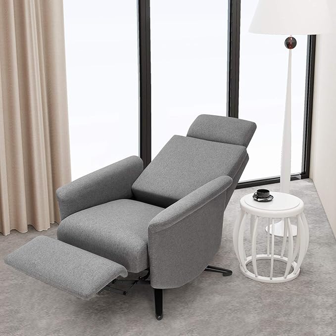 Giantex Recliner Chair with Vibration Massage 360 Degree Swivel Reclining Sofa Chair Adjustable Headrest &amp Footrest Ergonomic Recliner Chair with Side Pocket &amp Remote Control for Living Roo