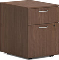 HON MOD 2 Drawer File Cabinet On Wheels Mobile Pedestal for Filing Cabinets for Home Office 15 W Portable Storage Walnut
