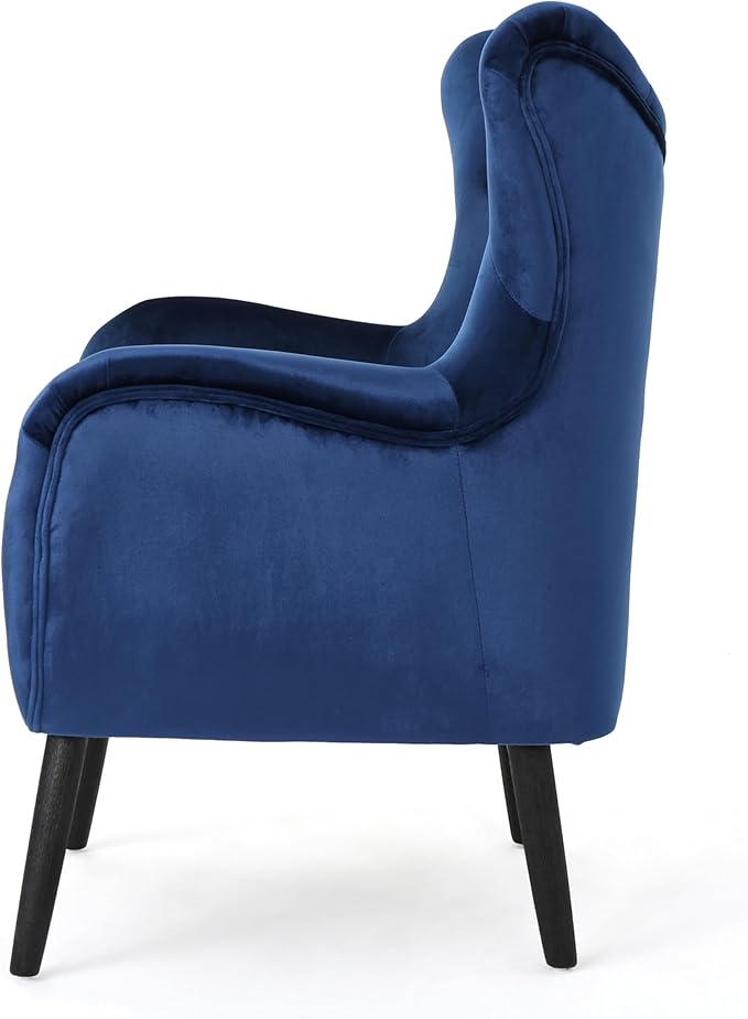 Velvet Button Tufted Wing Back Accent Chair Modern Arm Chair for Living Room/Bedroom/Office Guest Reception