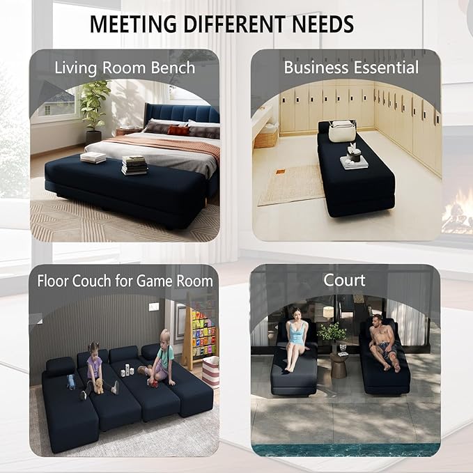 Upholstered Daybed30'' Wide Convertible 60 Day Bed Twin to QueenExtendable Sofa Bed for Small SpaceGuest Room Living Room or Office (Dark Blue)
