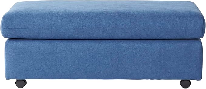 Roundhill Furniture Enda Oversized Living Room Pillow Back Cuddler Arm Chair with Ottoman Image Navy