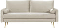 Kent Modern Sofa European Style Velvet Living Room Furniture with Tapered Legs Vintage Flair and Sleek Design Couch Ivory