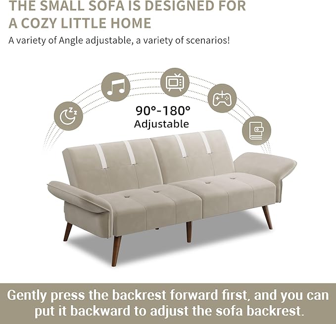 Shintenchi Convertible Sofa Bed Folding Futon Couch with Adjustable Backrest Sleeper Recliner Loveseat Modern Futon Couch Sofa Cama Couches for Living Room(Coffee