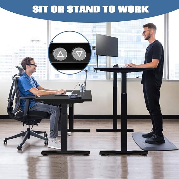 Tangkula Dual Motor Electric Standing Desk Frame Height &amp Width Adjustable Motorized Sit Stand Desk Base Ergonomic Standing Up Workstation w/Memory Controller