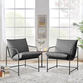 Accent Chair Living Room Chairs Accent Chairs Set of 2 Comfy Reading Chair for Bedroom Upholstered Lounge Chair Mid Century Modern Arm Chair Side Sofa Chair Armchair Waiting Room Chairs(Charcoal 2)