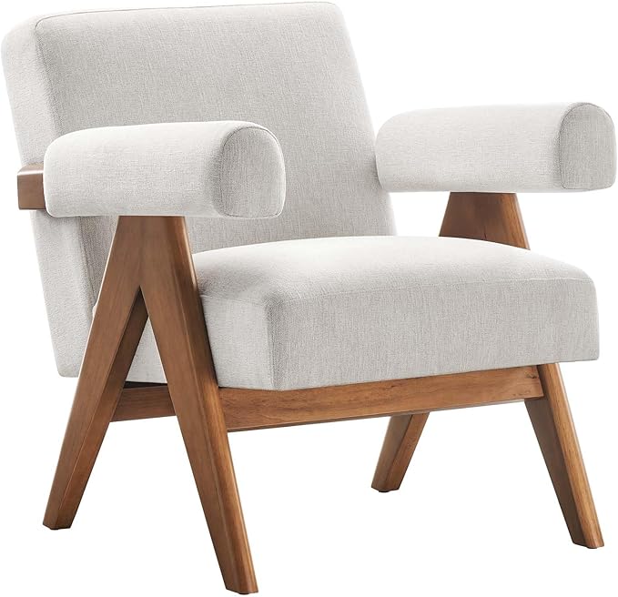 Modway EEI-6503-HEI Lyra Fabric Armchair Ivory Fabric