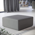 Modway Mingle Vegan Leather Ottoman in Gray