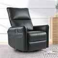 cinkehome Overstuffed Swivel Glider Recliner Manual Swivel Rocking Recliner Faux Leather Rocker Recliner Chair Side Pockets Black