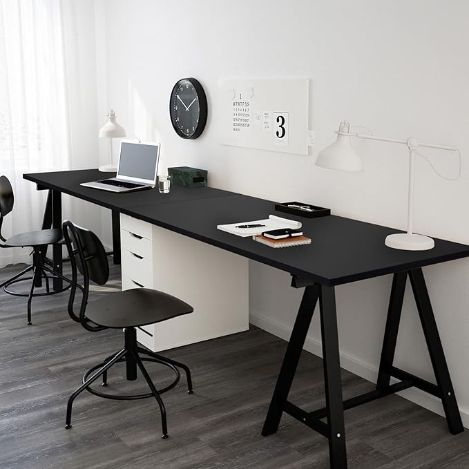 Kaboon 60x20 inches Tabletop Solid One-Piece Desktop for Sit Stand Desk Double Desks L Desk DIYWood Countertop Home or Commercial Use1 inch Thick Black 20 D x 59.1 W