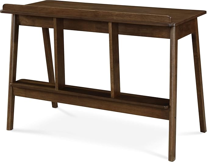Finch Darren Home Office Desk with Drawer Mid Century Accent Desk 43 Inch Wide Simple Modern Study Table Walnut Brown
