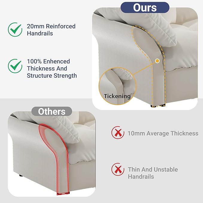 74.8 Queen Size Sleeper Sofa with Pull Out Bed 3-in-1 Convertible Loveseat Sofa with 2 Pillows Portable Pull Out Chaise for Living Room Apartment Small Spaces Beige