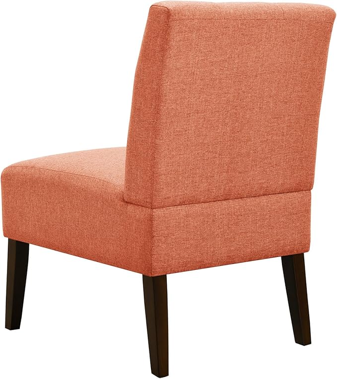 Accent Chair for Living Room Modern Comfy Chair with Solid Wood Frame Small Cozy Chair for Bedroom Office Reading Corner (Orange-2)