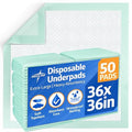 Medline Super Absorbent Underpad 36 x 36 50 Count Extra Large Disposable Incontinence Pads Protective Bed Pads Chucks For Kids Adults Elderly Furniture &amp Surface Protection Pee Pad