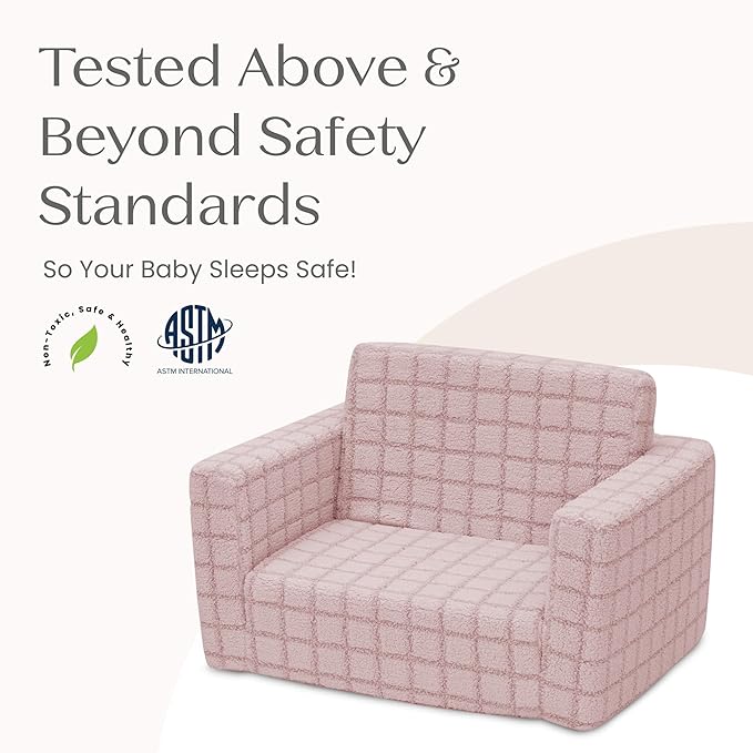 Delta Children Checkered Cozee Flip-Out Chair Pink