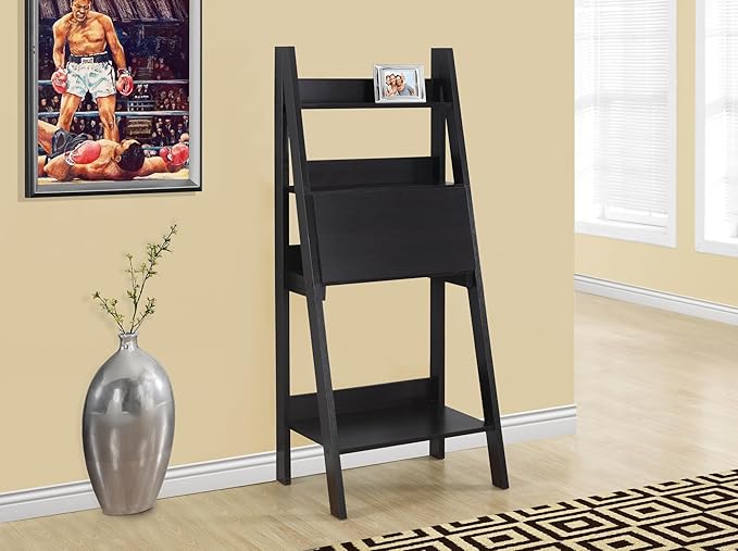 Monarch Specialties Tryy Ladder Desk - Bookcase - Wall Bookshelf - Stand Shelf 61H Cappuccino