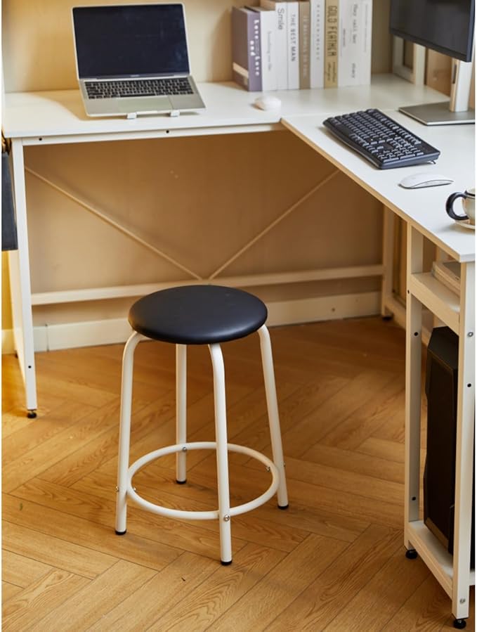 94.5 Inch L Shape Home Office Desk Computer Desk Gaming Desk with Storage Shelves Side Bag &amp Padded Stool for Small Space Compact Corner Desk PC Laptop Desk with Metal Frame &amp CPU Stand for
