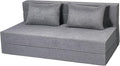 Folding Sofa Bed Foldable Bed Sleeper Chair with Removable Washable Cover Convertible Fold Out Couch with Pillow Futon Couch for Living Room Dorm Guest Room Queen Size Light Grey