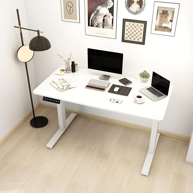 Dual Motor Electric Standing Desk Frame- Heavy Duty Height Adjustable Desk Legs Sit to Stand Up Desk Base 4 Memory Settings Controller for Adjustable Desktop Sizes Over 300 lbs Load Capacity