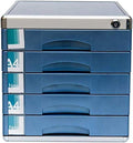 vase File Storage Cabinet Flat File Cabinets Flat 5 Drawer Lockable Data File Storage Cabinet - Aluminum Alloy - Blue 30x36x30.5cm Home Office Furniture File Box