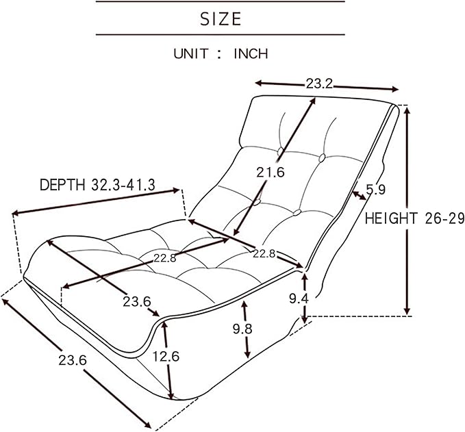 Floor Lounge ChairSingle Sofa Reclining Chair3 Angles Adjustable Floor ChairFolding Japanese Chair Lazy Sofa Tatami Balcony Reclining ChairLeisure Sofa Adjustable Chair for Living RoomGray