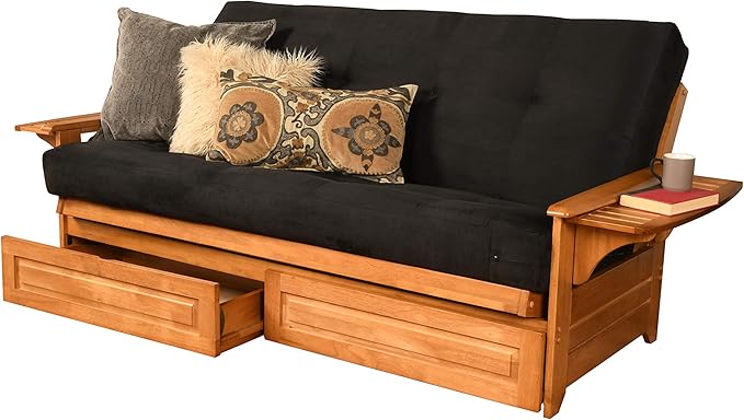 Kodiak Futons Full Size Futon with Storage Drawers Black
