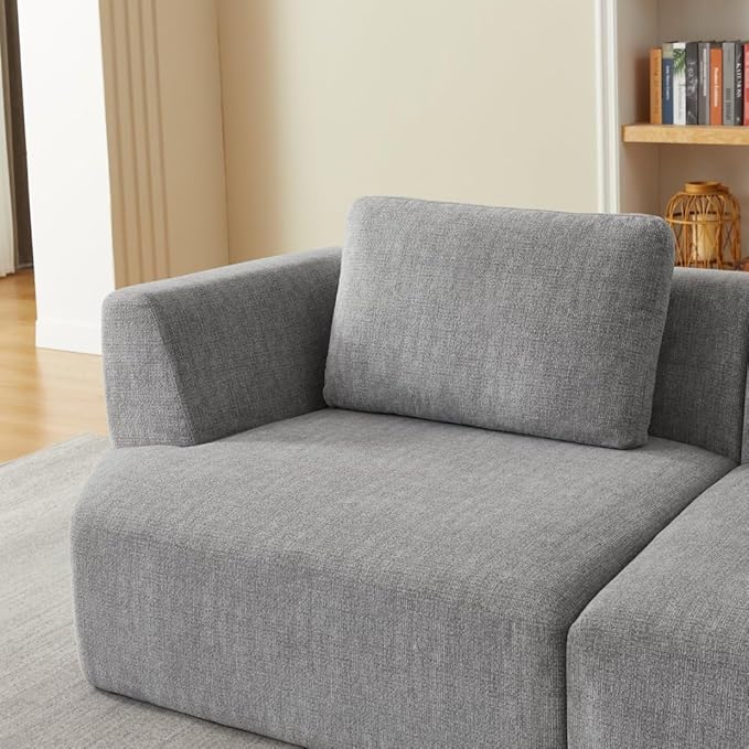 Sofa in a Box Oversized 3 Seater Memory Foam Boneless Couch w/Curved ArmsPlush Chenille Upholstered Cloud Modular LoveseatNo Assembly Needed Compression Sofa
