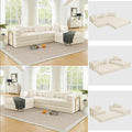 108 Modular Sectional SofaFuton Convertible Sofa BedOversized Corduroy Boneless Couch for Living RoomFloor Loveseat Sleeper with Pull Out BedFree CombinationNo Assembly Required (Beige)