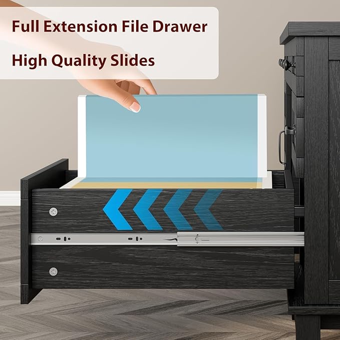60 Inch Farmhouse Computer Desk with Charging Station &amp File Cabinet Wooden Office Desk with Power Outlets USB Ports and Ample Storage Drawers for Home Workspace Executive Writing Table.