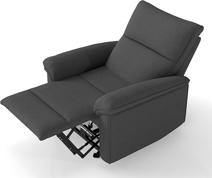 KEIKI Wall Hugger Recliner Chair Zero Wall Electric Recliner Chairs with USB Port Electric Recliner for Living Room Fabric Reclining Armchair for Small Space Dark Gray