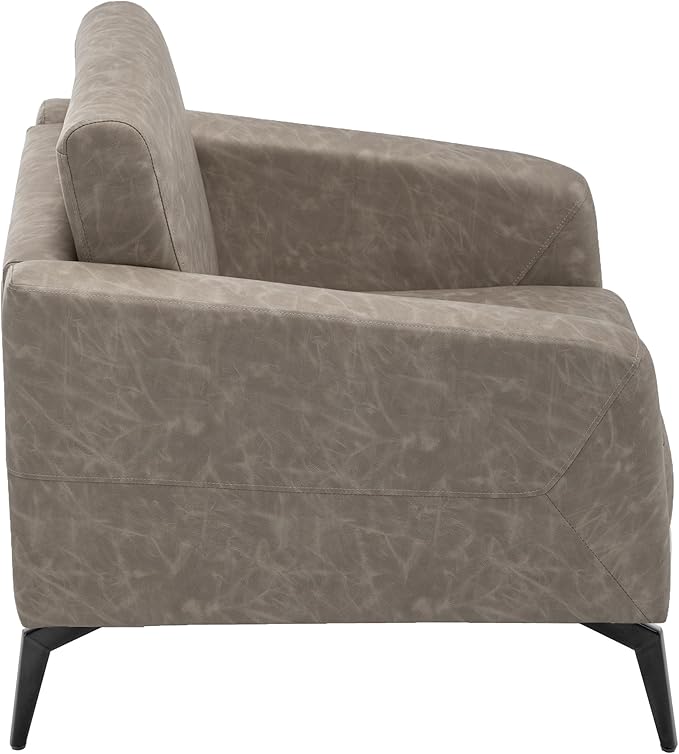 MINCETA Accent ChairsArmchair(Seat Area:19.7 D x 19.7 W)Modern Comfy Reading Chairs for Small Space Living RoomReading RoomPU Leather in Greige