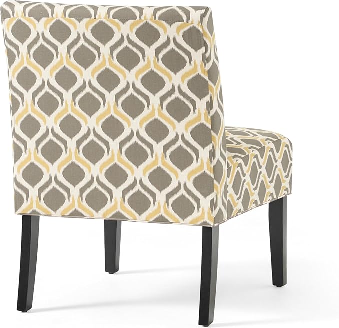 Christopher Knight Home Kassi Fabric Dining Chair Yellow / Gray