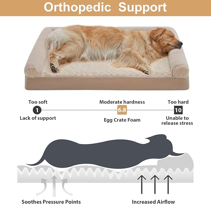 BFPETHOME Dog Beds for Large Dogs Orthopedic Dog Bed for Medium Large DogsBig Waterproof Couch Pet Bed with Removable Washable Cover