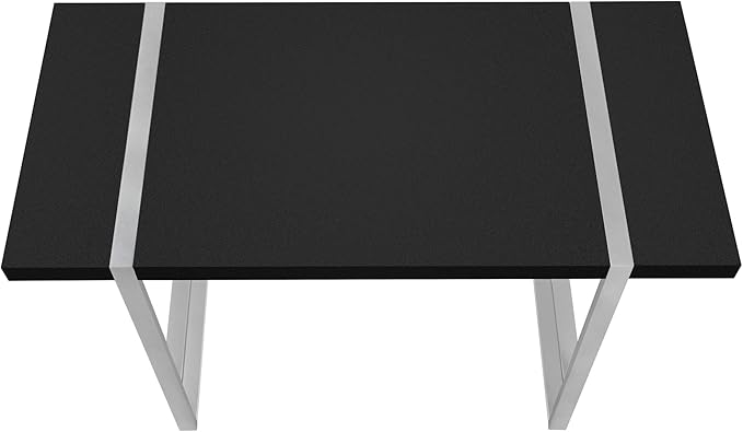 Computer Desk Home Office Laptop 48 l Work Black Laminate Grey Metal Contemporary Modern