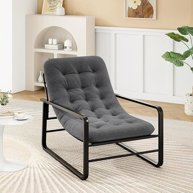 Soohow Accent Chair Sherpa Arm Chair for Living Room Mid Century Modern Accent Chairs Boucle Reading Bedroom Chair