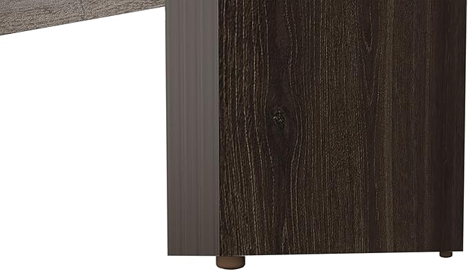 Rough Rock Minimalist Home Office Work Desk with Cable Management Dark Walnut