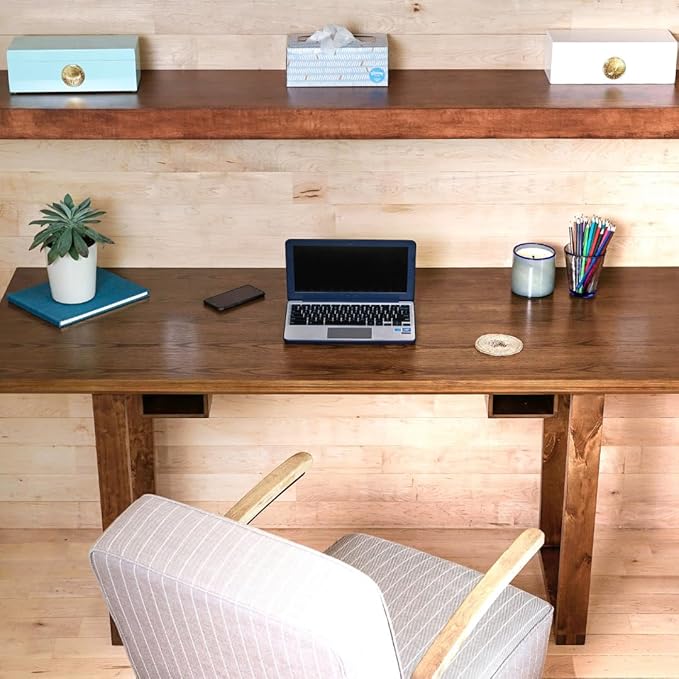 Aiden Oak Finish Wood Writing Computer Desk Modern Style Simple Sleek Table for Home Office