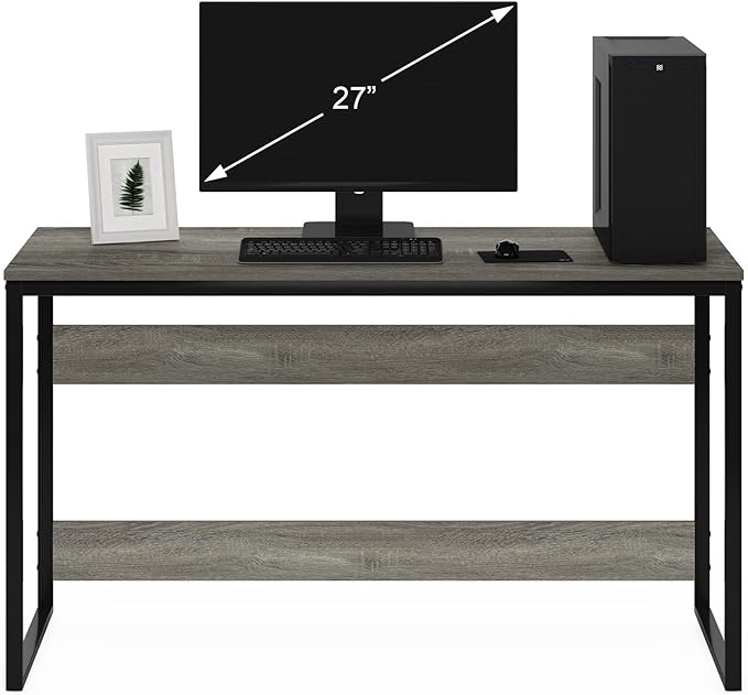 Furinno Moretti Modern Lifestyle Enhanced Study Desk 52 Inch 52-Inch French Oak Grey