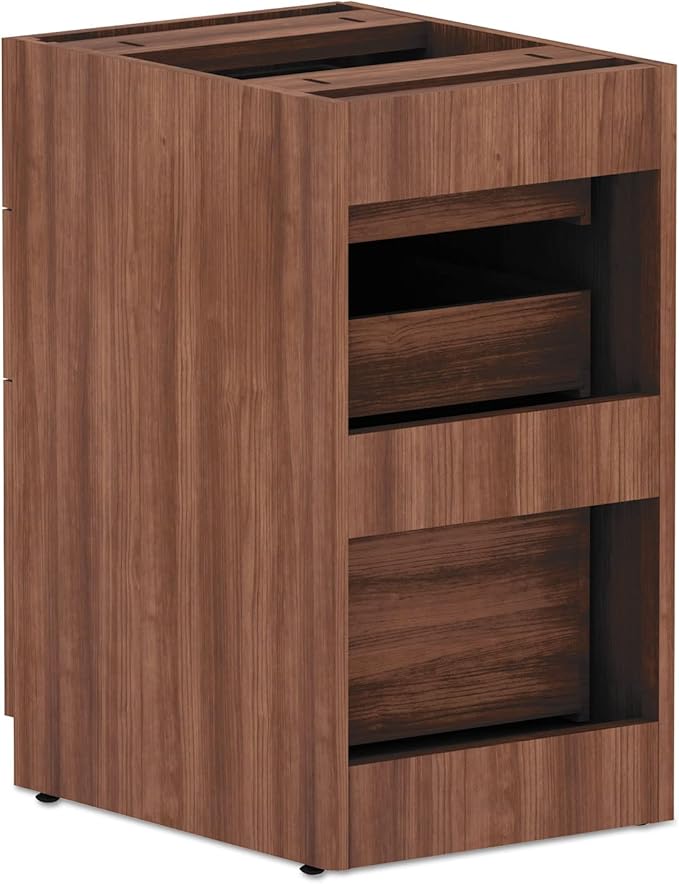 Alera Alera Valencia Series Full Pedestal File Left/Right 3-Drawer: Box/Box/File Legal/Letter Modern Walnut15.63 x 20.5 x 28.5